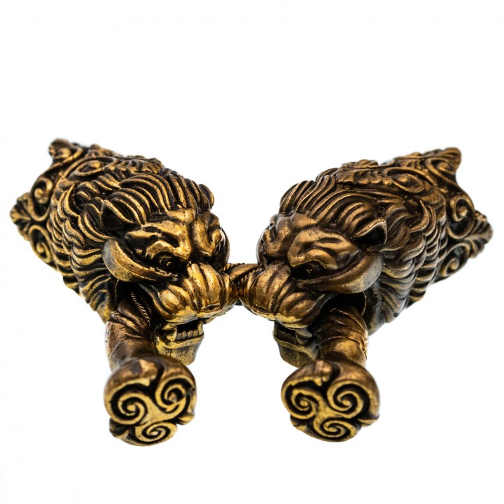 Фурнитура для браслета "Львы" новые, винтовой замок малый