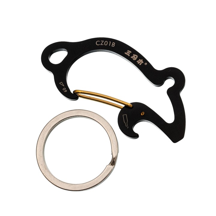 Карабин-мультитул Sanrenmu CZ01B, алюминий, черный