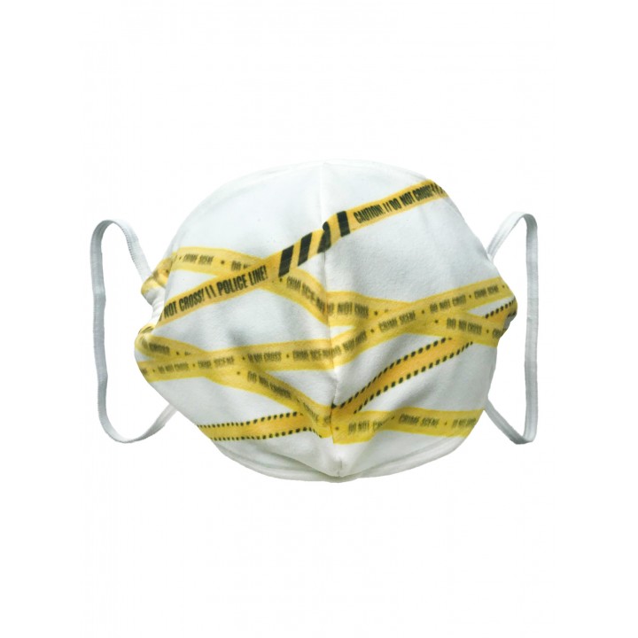 Маска тканевая Оградительная лента, белая