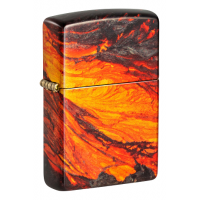Зажигалка ZIPPO Lava Flow с покрытием 540 Tumbled Brass, латунь/сталь, оранжевая