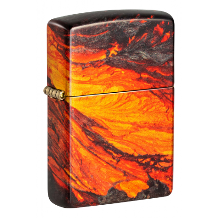 Зажигалка ZIPPO Lava Flow с покрытием 540 Tumbled Brass, латунь/сталь, оранжевая