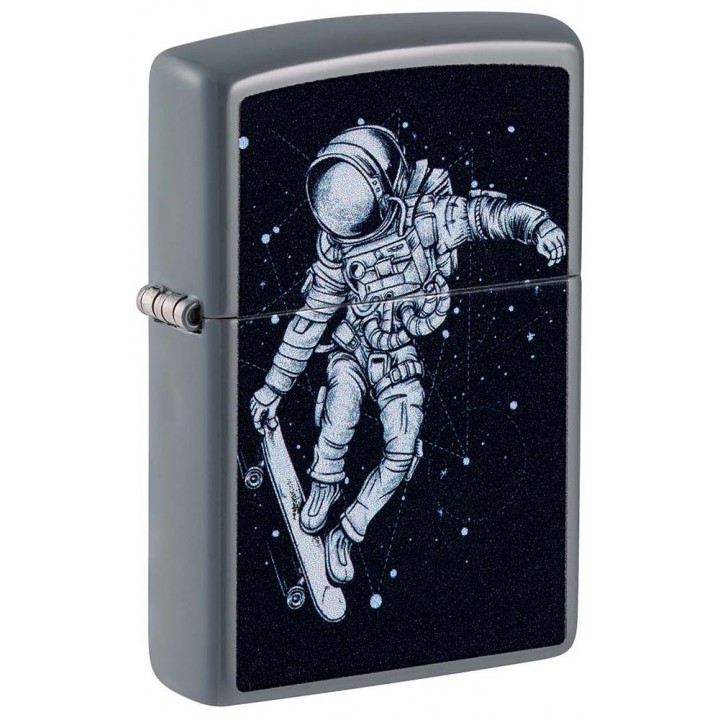 Зажигалка ZIPPO Skateboarding Astronaut с покрытием Flat Grey, латунь/сталь, серая