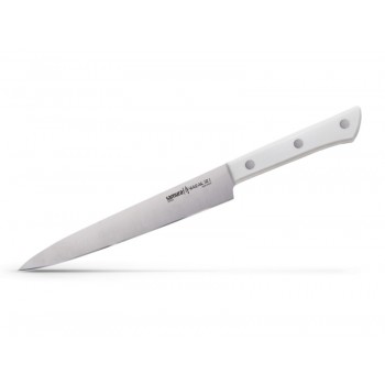 Нож кухонный для тонкой нарезки Samura "Harakiri" (SHR-0045W) 196 мм, сталь AUS-8, рукоять ABS пластик, белый