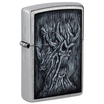 Зажигалка ZIPPO Evil Tree с покрытием Street Chrome, латунь/сталь, серебристая, 38x13x57 мм