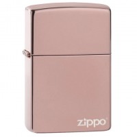 Зажигалка ZIPPO Logo Classic с покрытием High Polish Rose Gold, латунь/сталь, розовое золото, 36х12х56 мм