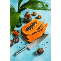 Поварской кухонный шеф-нож Samura Bamboo 24 см, сталь Aus 8, рукоять нержавеющая сталь
