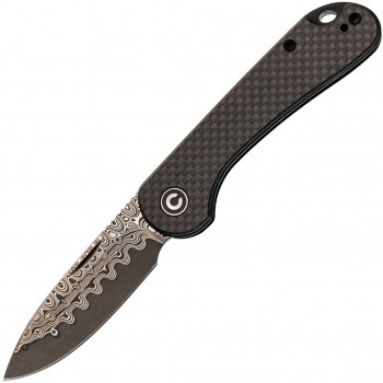 Складной нож CIVIVI Elementum Slip Joint, сталь Damascus, рукоять карбон