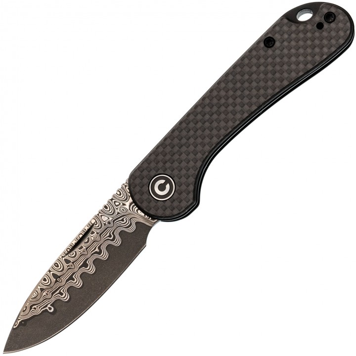 Складной нож CIVIVI Elementum Slip Joint, сталь Damascus, рукоять карбон