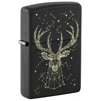 Зажигалка ZIPPO Deer с покрытием Black Matte, латунь/сталь, черная, матовая