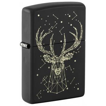 Зажигалка ZIPPO Deer с покрытием Black Matte, латунь/сталь, черная, матовая