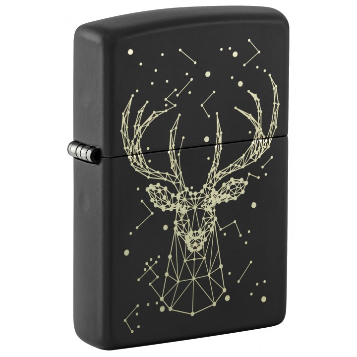 Зажигалка ZIPPO Deer с покрытием Black Matte, латунь/сталь, черная, матовая