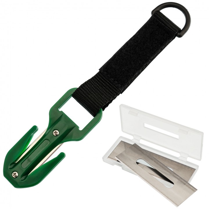 Стропорез с комплектом запасных лезвий, зеленый