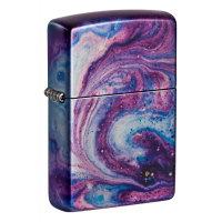 Зажигалка ZIPPO Universe Astro с покрытием 540 Tumbled Chrome, латунь/сталь, сиреневая