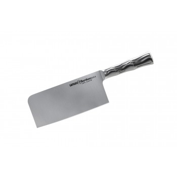 Топорик кухонный для рубки мяса Samura Bamboo - SBA-0040, сталь AUS-8, рукоять сталь, 180 мм