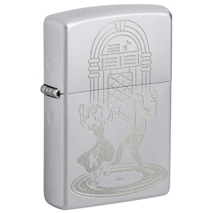 Зажигалка Zippo Vintage Dance с покрытием Satin Chrome, латунь/сталь