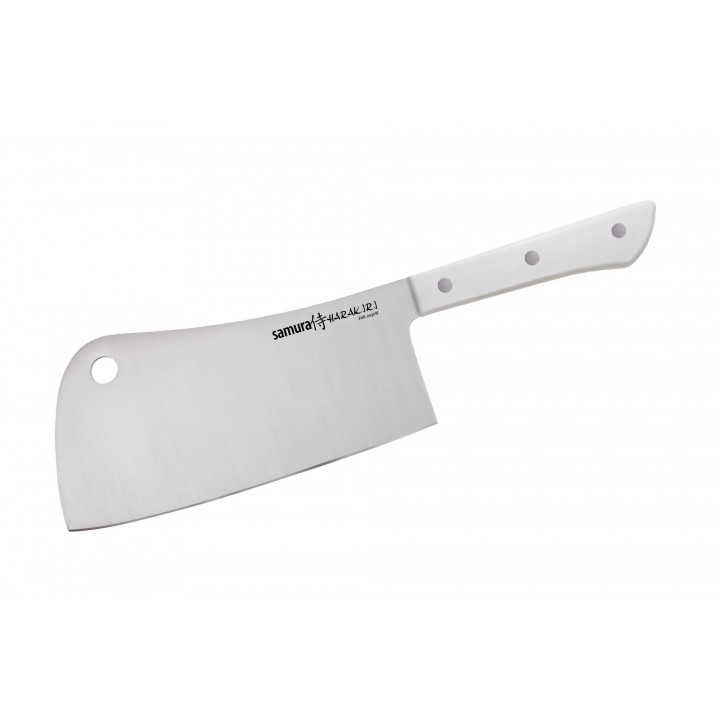 Нож-топорик кухонный для мяса Samura "HARAKIRI" (SHR-0040W) 180 мм, сталь AUS-8, рукоять ABS пластик, белый