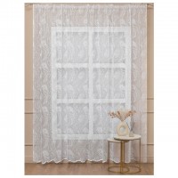 штора тюлевая на шт.ленте AMORE MIO Перья жаккард 300х270см белая, арт.96556