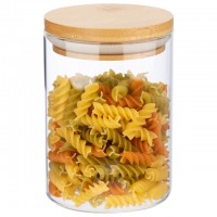 банка для продуктов MALLONY Bambu 0,6л круглая стекло, бамбук, силикон