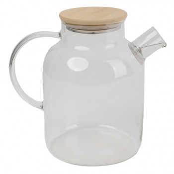 чайник заварочный TODELIA Bamboo с ситечком 1,6л стекло боросиликатное, бамбук, силикон, нерж.сталь
