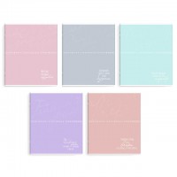 тетрадь Нежные цвета А5+ 96 л 60г/кв.м клетка выборочный твин лак мягкий переплёт 2 скобы