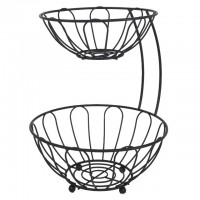 фруктовница TODELIA Black 26х26х32см двойная нерж.сталь