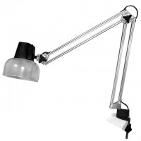 лампа настольная Трансвит Бета на пластиковой струбцине 60Вт Е27 серебро