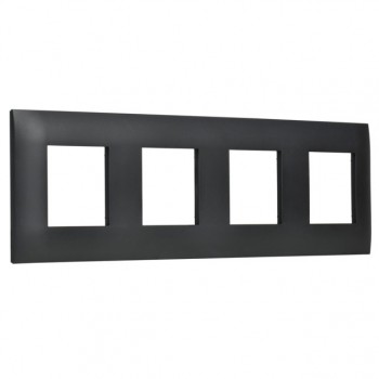 рамка 4 поста IEK Skandy поликарбонат черный