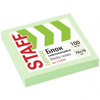 блок самоклеящийся Куб 76х76мм 100л зелёный