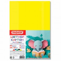 набор цветного картона ПИФАГОР А4 5л 5цв