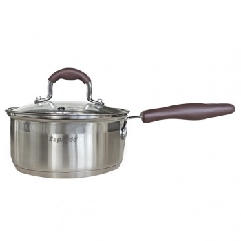 ковш ESPRADO Toffee 1,5л 16см нерж.сталь стекл.крышка индукция