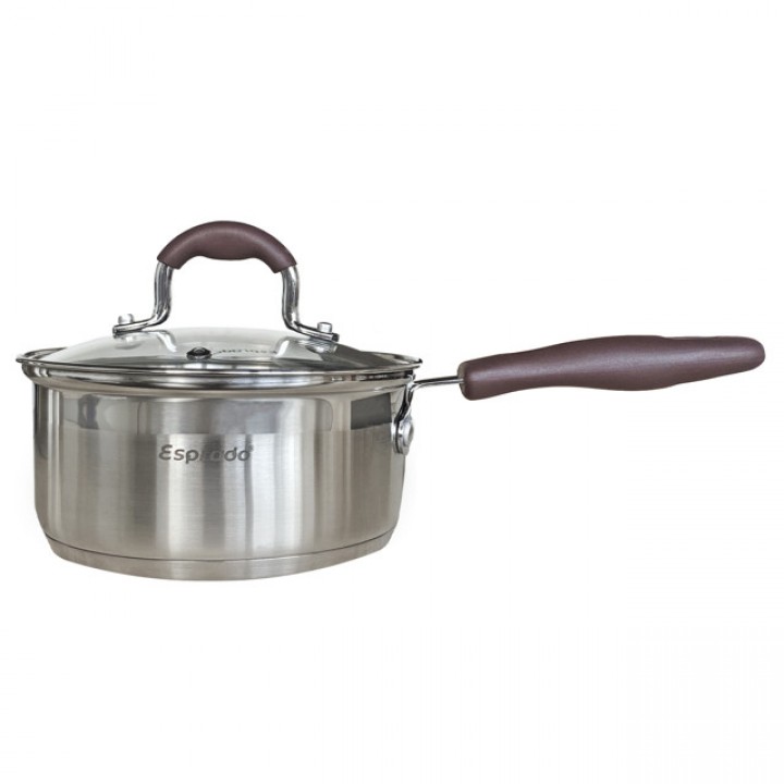 ковш ESPRADO Toffee 1,5л 16см нерж.сталь стекл.крышка индукция