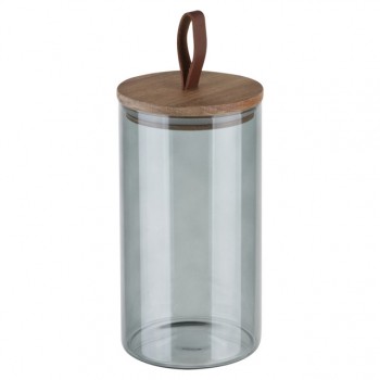 банка для продуктов LEONORD Albero Di Marmo 1,3л круглая стекло, дерево