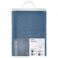 штора портьерная на шт.ленте DECOFEST Тринити блэкаут 200х280см синяя, арт.153.754