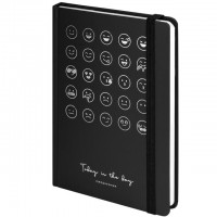 ежедневник недатированный с резинкой BRAUBERG Emoji А5 128л 145х203мм с рисунком