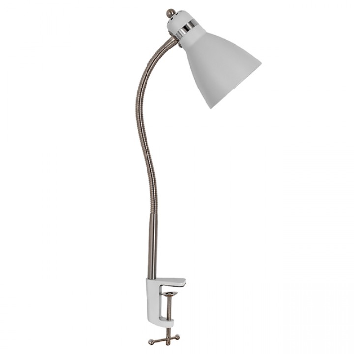 лампа настольная ULTRA LIGHT на струбцине 60Вт Е27 белая