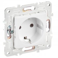 розетка 1 пост IEK Skandy с/з б/ш 16А арктический белый