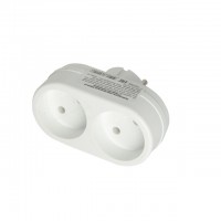 разветвитель 2 гнезда б/з 6А 2T белый