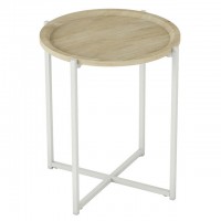 стол журнальный Калифорния Бьерн 455х455х505мм дуб санремо/белый