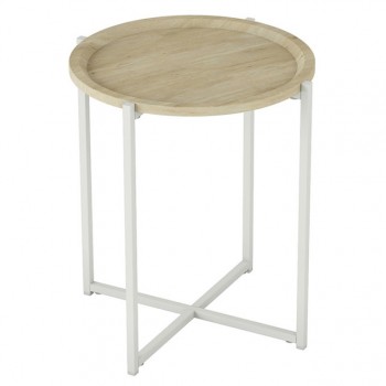 стол журнальный Калифорния Бьерн 455х455х505мм дуб санремо/белый