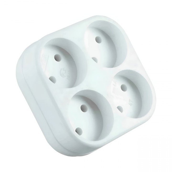 разветвитель 4 гнездо б/з 6A 4T белый