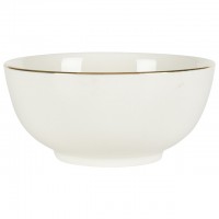 тарелка KOOPMAN Золотой обод 19см глубокая фарфор белый