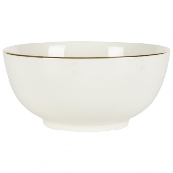 тарелка KOOPMAN Золотой обод 19см глубокая фарфор белый