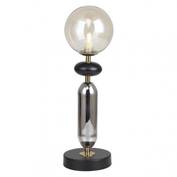 лампа настольная ESCADA Capsule 1х40Вт G9 черный золото янтарный дымчатый
