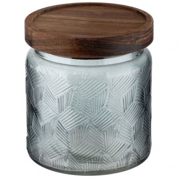 банка для продуктов LEONORD Amaretto 0,5л круглая стекло, дерево