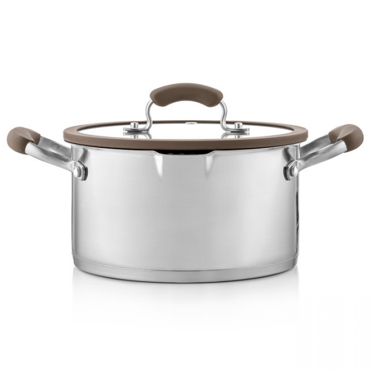 кастрюля ESPRADO Sense 3,3л 20см нерж.сталь стеклянная крышка индукция