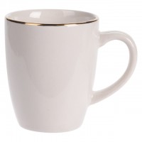 кружка KOOPMAN Золотой обод 340мл фарфор белый