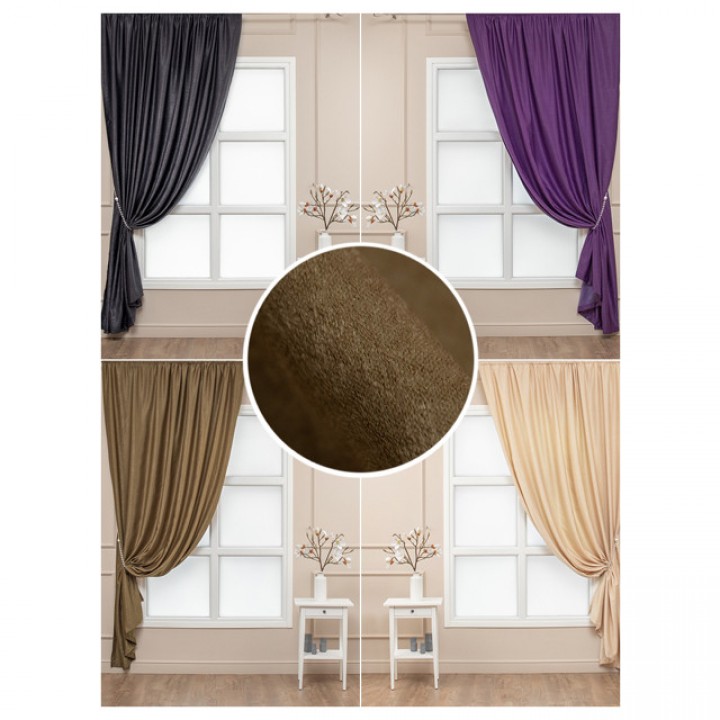 штора портьерная на шт.ленте AMORE MIO софт 200х270см в ассортименте, арт.22315