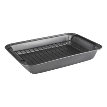 форма для запекания MALLONY 37,5х25,5х5см с решеткой сталь антипригарное покрытие