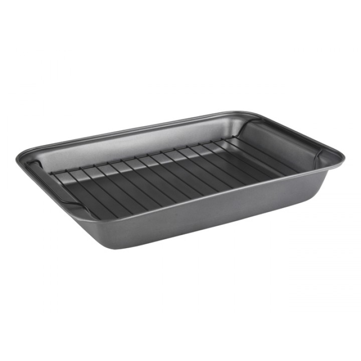 форма для запекания MALLONY 37,5х25,5х5см с решеткой сталь антипригарное покрытие