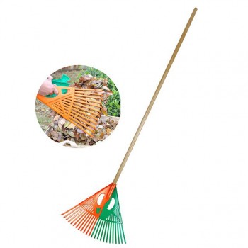 грабли веерные пластинчатые MAXITERRA 24 зуба с черенком разборные